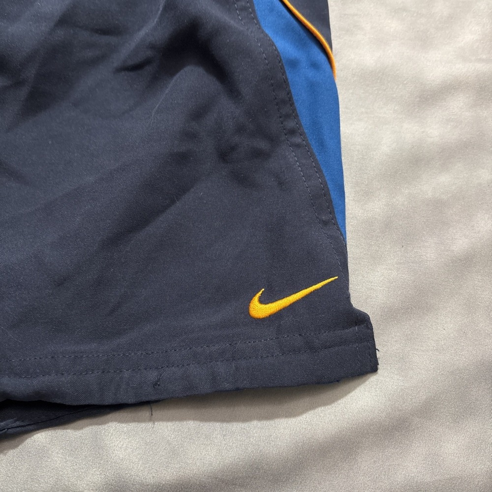 NWT VTG Nike Swim Trunks Shorts Mens XXL Navy Blue Y2K Lined 4" - Picture 4 of 11